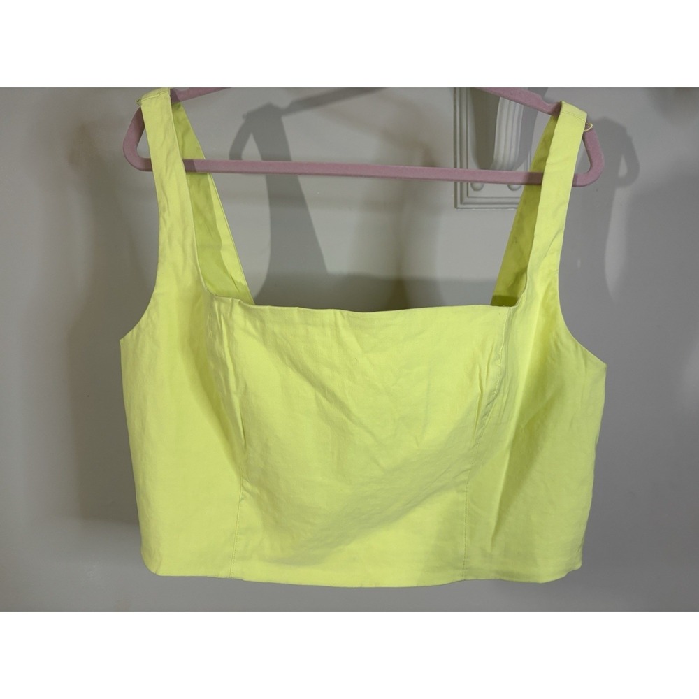 NWT MAEVE Lime Citron‎ Green Crop Tank Top XL NEW Anthropologie